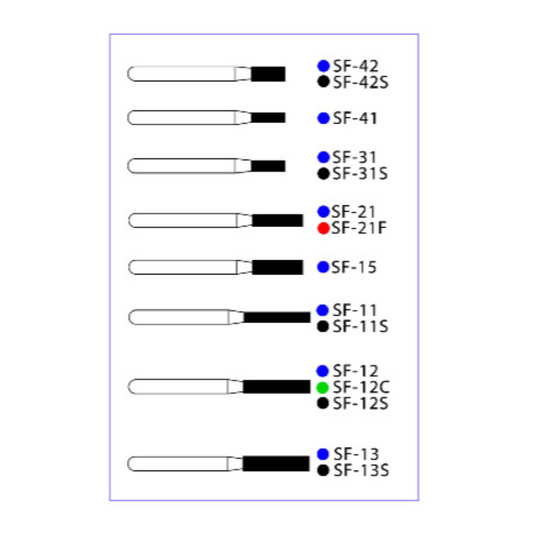 Fresas Cilindrica Punta Plana De Diamante C/10 DT