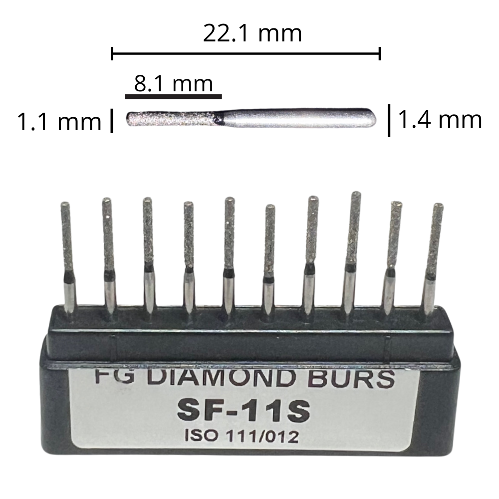 Fresas Cilindrica Punta Plana De Diamante C/10 DT