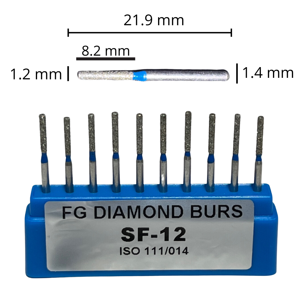 Fresas Cilindrica Punta Plana De Diamante C/10 DT