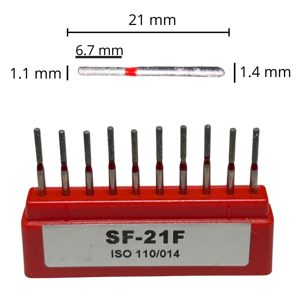 Fresas Cilindrica Punta Plana De Diamante C/10 DT