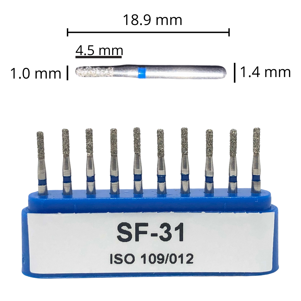 Fresas Cilindrica Punta Plana De Diamante C/10 DT