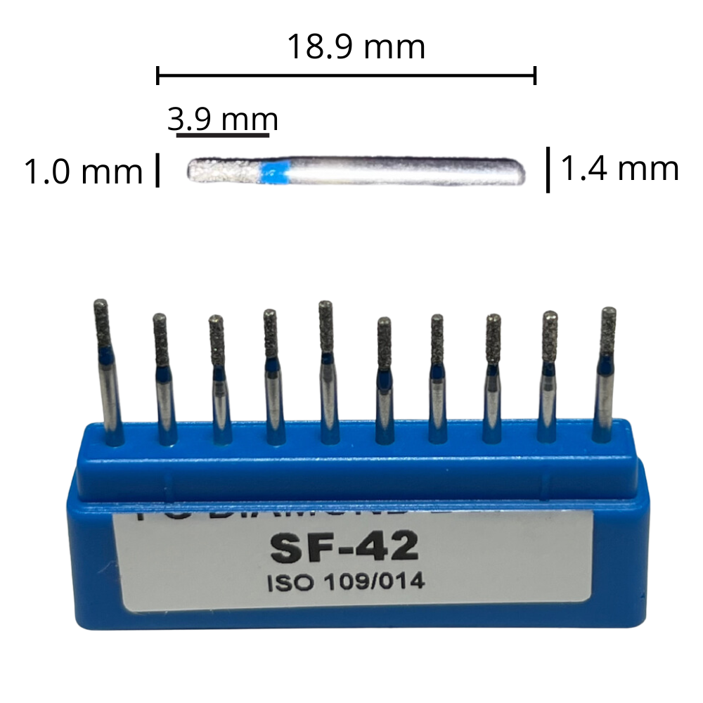 Fresas Cilindrica Punta Plana De Diamante C/10 DT